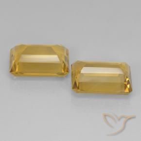 Gemas de Citrino Dorado natural de 14.27 ct, Corte Octágono / Esmeralda, VVS-VS