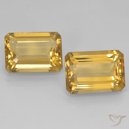 14.90ctw Natural Dorado oscuro medio Citrino, corte esmeralda, VVS-VS