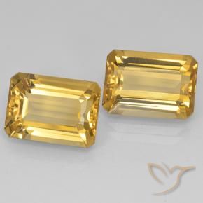 Gemas de Citrino Dorado oscuro medio natural de 14.90 ct, Corte Octágono / Esmeralda, VVS-VS