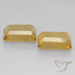 Gemas de Citrino Dorado oscuro medio natural de 14.90 ct, Corte Octágono / Esmeralda, VVS-VS