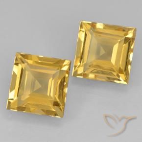 Gemas de Citrino Dorado natural de 2.18 ct, Cuadrado, VVS-VS