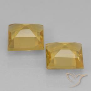 Gemas de Citrino Dorado medio natural de 1.75 ct, Cuadrado, VVS-VS