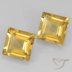 Gemas de Citrino Dorado natural de 2.27 ct, Cuadrado, VVS-VS