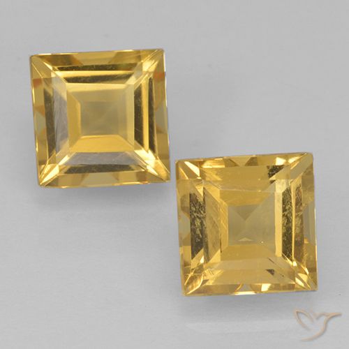 2.07ctw Natural Dorado medio Citrino, Cuadrado, VVS-VS