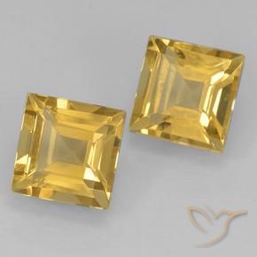 Gemas de Citrino Dorado medio natural de 2.07 ct, Cuadrado, VVS-VS