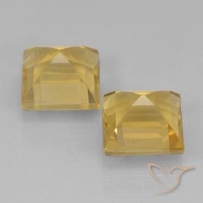 Gemas de Citrino Dorado medio natural de 2.07 ct, Cuadrado, VVS-VS