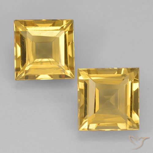1.98ctw Natural Dorado medio Citrino, Cuadrado, VVS-VS