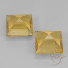 Gemas de Citrino Dorado medio natural de 1.98 ct, Cuadrado, VVS-VS