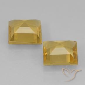 Gemas de Citrino Dorado medio natural de 1.83 ct, Cuadrado, VVS-VS