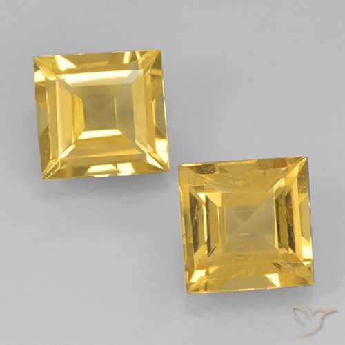 1.99ctw Natural Dorado medio Citrino, Cuadrado, VVS-VS