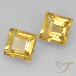 Gemas de Citrino Dorado medio natural de 1.99 ct, Cuadrado, VVS-VS