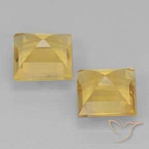 Gemas de Citrino Dorado medio natural de 1.99 ct, Cuadrado, VVS-VS