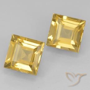 Gemas de Citrino Dorado natural de 2.05 ct, Cuadrado, VVS-VS