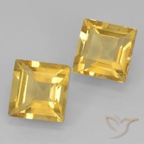 Gemas de Citrino Dorado natural de 2.21 ct, Cuadrado, VVS-VS
