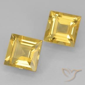 Gemas de Citrino Dorado natural de 2.28 ct, Cuadrado, VVS-VS