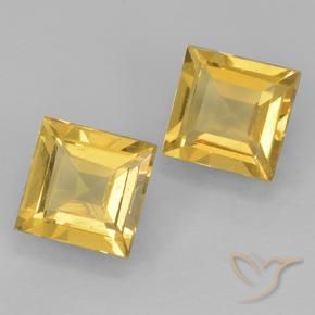 Gemas de Citrino Dorado natural de 1.78 ct, Cuadrado, VVS-VS
