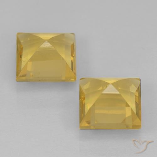 Gemas de Citrino Dorado natural de 1.83 ct, Cuadrado, VVS-VS