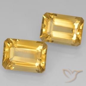 Gemas de Citrino Dorado medio natural de 15.11 ct, Corte Octágono / Esmeralda, VVS-VS