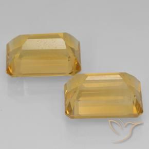 Gemas de Citrino Dorado medio natural de 15.11 ct, Corte Octágono / Esmeralda, VVS-VS