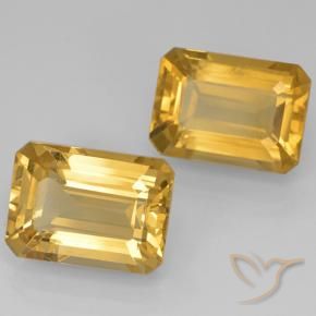 Gemas de Citrino Dorado claro natural de 14.86 ct, Corte Octágono / Esmeralda, VVS