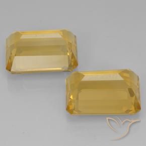 Gemas de Citrino Dorado natural de 15.85 ct, Corte Octágono / Esmeralda, VVS