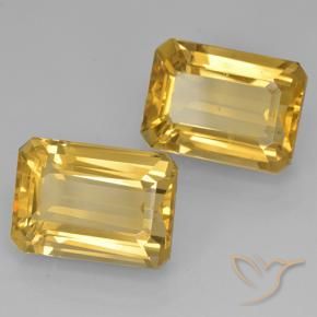 Gemas de Citrino Dorado intenso natural de 15.30 ct, Corte Octágono / Esmeralda, VVS