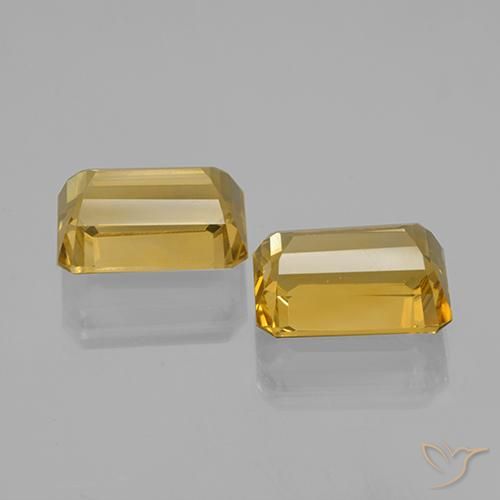 Gemas de Citrino Dorado natural de 15.80 ct, Corte Octágono / Esmeralda, VVS