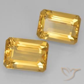 Gemas de Citrino Dorado claro natural de 15.27 ct, Corte Octágono / Esmeralda, VVS