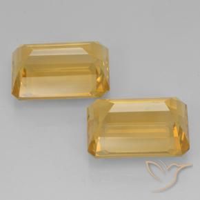 Gemas de Citrino Dorado claro natural de 15.27 ct, Corte Octágono / Esmeralda, VVS
