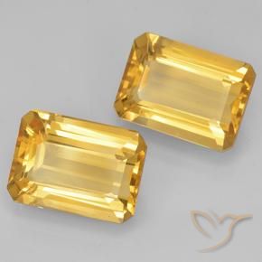 Gemas de Citrino Dorado oscuro natural de 13.54 ct, Corte Octágono / Esmeralda, VVS-VS