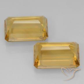 Gemas de Citrino Dorado oscuro natural de 13.54 ct, Corte Octágono / Esmeralda, VVS-VS