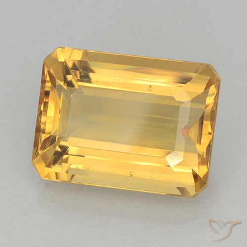 11.43ct Natural Dorado medio Citrino, corte esmeralda, VVS-VS