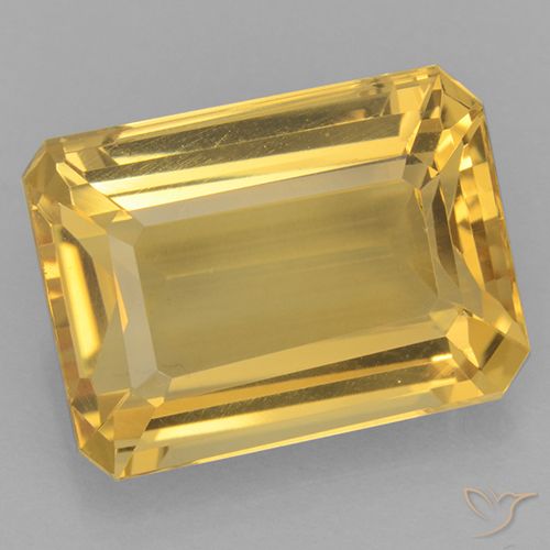 11.38ct Natural Dorado Citrino, corte esmeralda, VVS