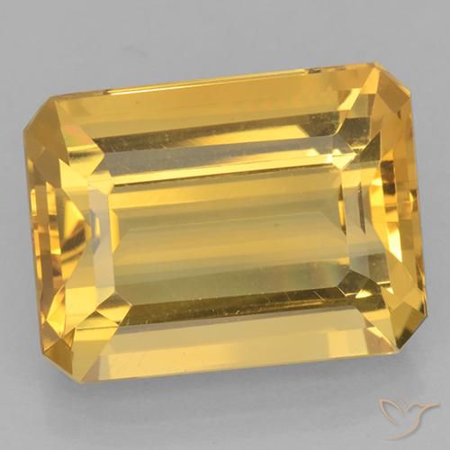 10.85ct Natural Dorado medio Citrino, corte esmeralda, VVS