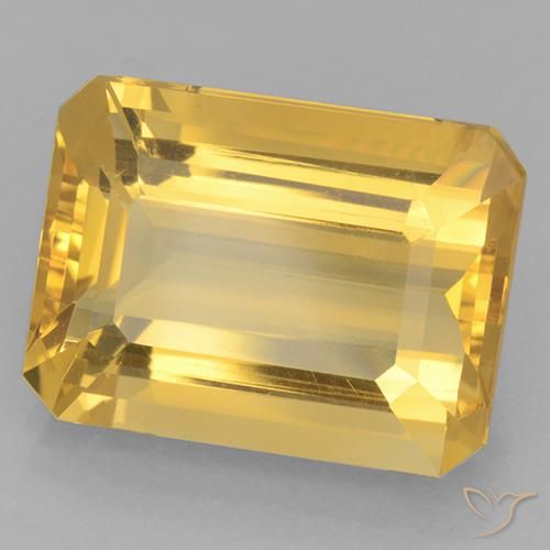 Citrino Dorado medio natural de 10.85 ct, Corte Octágono / Esmeralda, VVS
