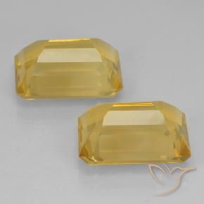 Gemas de Citrino Naranja dorado natural de 14.18 ct, Corte Octágono / Esmeralda, VVS