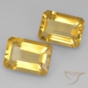 Gemas de Citrino Naranja dorado natural de 13.10 ct, Corte Octágono / Esmeralda, VVS
