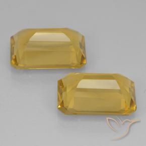 Gemas de Citrino Naranja dorado natural de 13.10 ct, Corte Octágono / Esmeralda, VVS