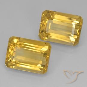 Gemas de Citrino Naranja dorado natural de 15.06 ct, Corte Octágono / Esmeralda, VVS-VS