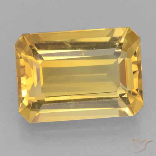 7.18ct Natural Dorado medio Citrino, corte esmeralda, VVS