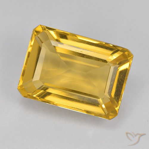 7.37ct Natural Dorado Citrino, corte esmeralda, VVS-VS