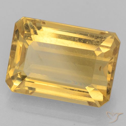 7.69ct Natural Dorado Citrino, corte esmeralda, VVS-VS