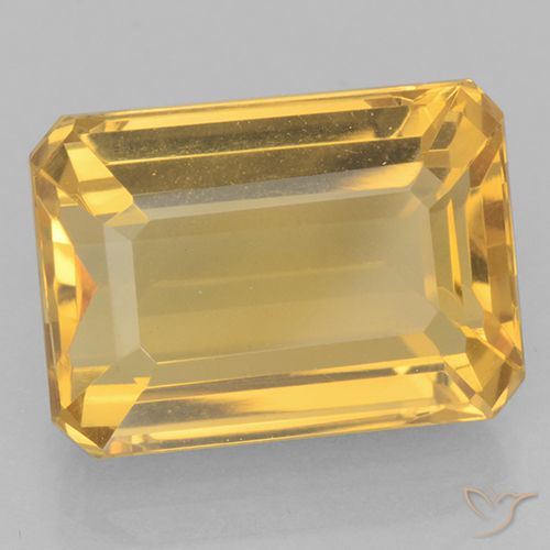 8.27ct Natural Dorado medio Citrino, corte esmeralda, VVS