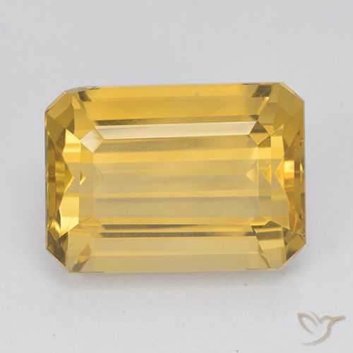 7.78ct Natural Dorado medio Citrino, corte esmeralda, VVS