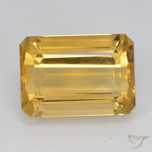 8.07ct Natural Dorado medio Citrino, corte esmeralda, VVS-VS