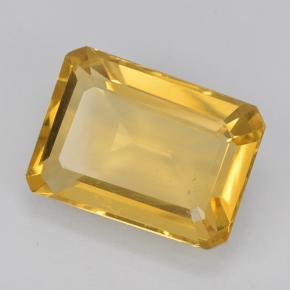 Citrino dorado medio natural de 6,42 ct, corte esmeralda, VVS