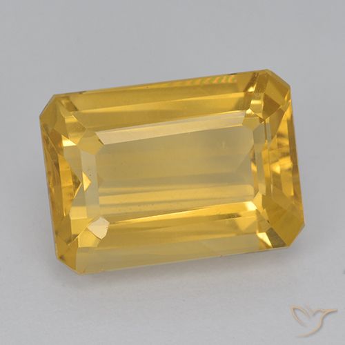 6.72ct Natural Dorado medio Citrino, corte esmeralda, VVS-VS