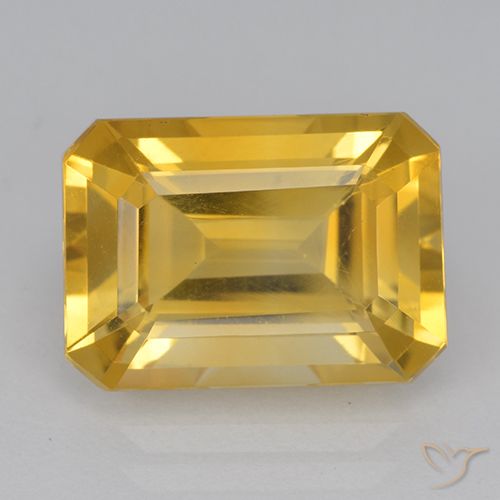 6.94ct Natural Naranja dorado Citrino, corte esmeralda, VVS-VS