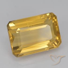 Citrino Dorado medio natural de 8.50 ct, Corte Octágono / Esmeralda, VVS-VS
