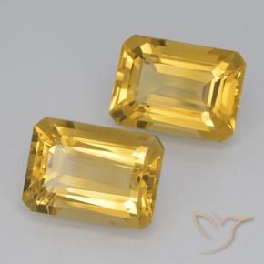 Gemas de Citrino Dorado claro natural de 14.82 ct, Corte Octágono / Esmeralda, VVS